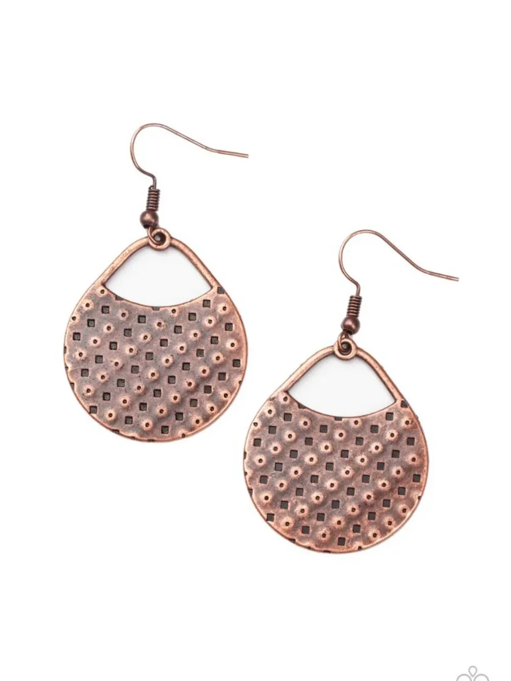 Paparazzi Jewelry - I'm Sensing a Pattern Here - Copper Earrings - Vintage